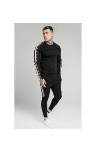 SikSilk Retro Jacquard Athlete Pants - Black sold by Siksilk