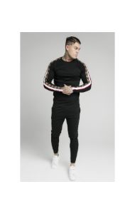 SikSilk Retro Jacquard Athlete Pants - Black sold by Siksilk