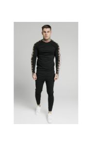 SikSilk Retro Jacquard Athlete Pants - Black sold by Siksilk
