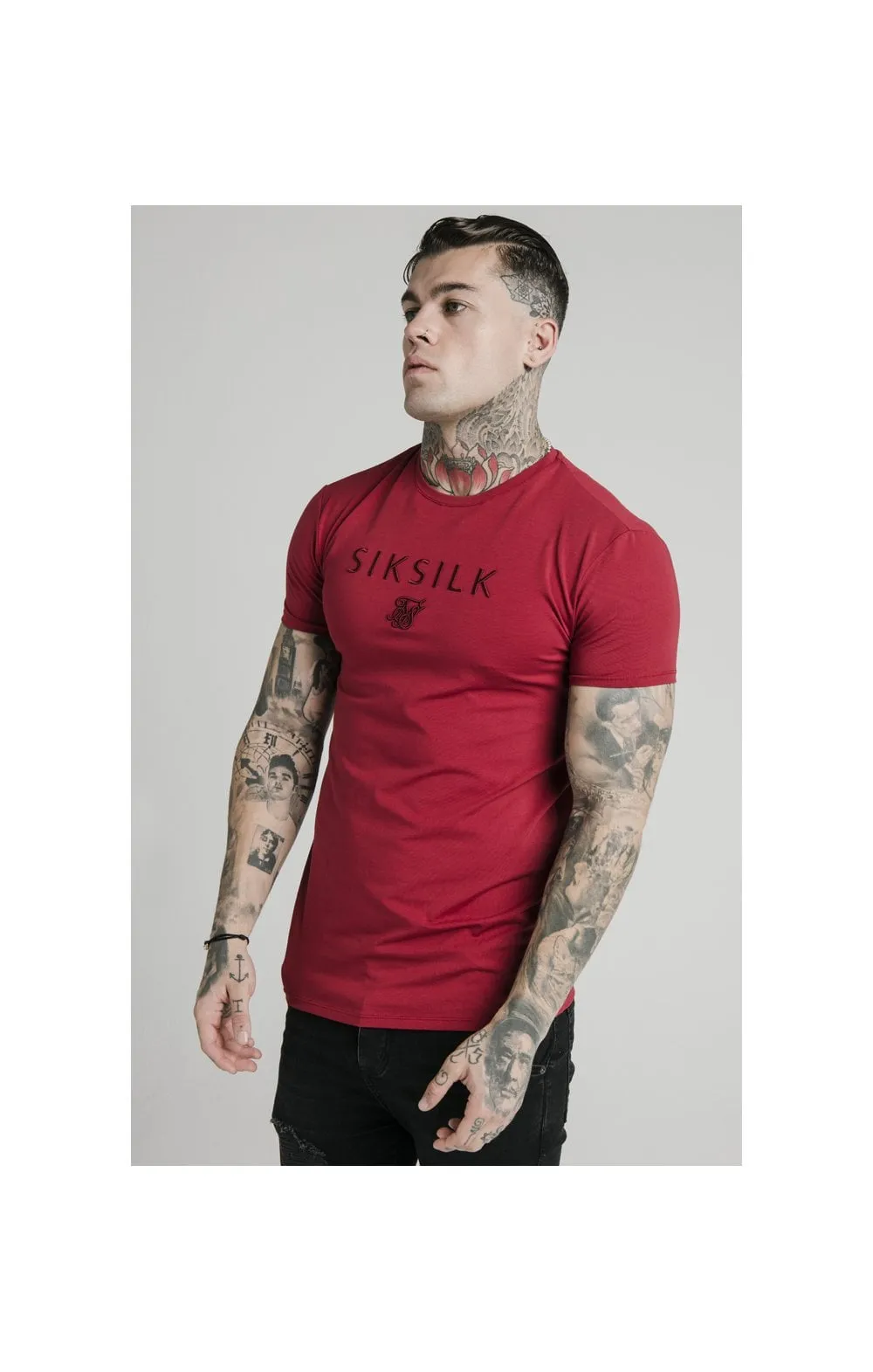 SikSilk Straight Hem Gym Tee - Red sold by Siksilk