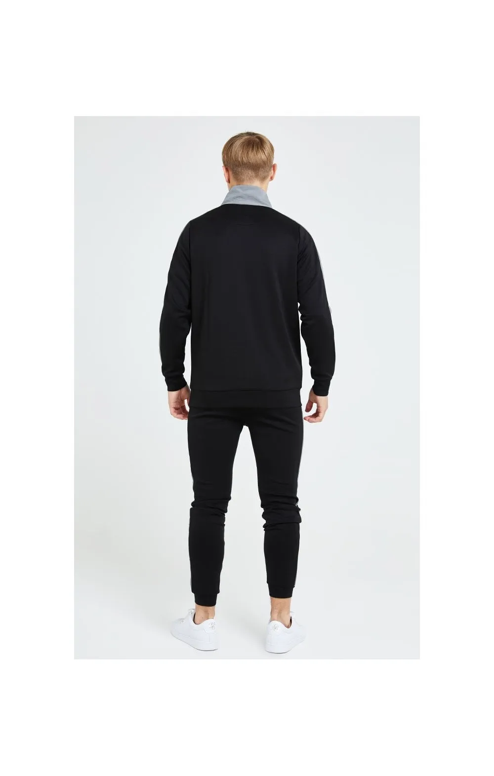 Illusive London Hybrid Quarter Zip Through Hoodie - Black & Grey sold by Siksilk product image thumbnail 5
