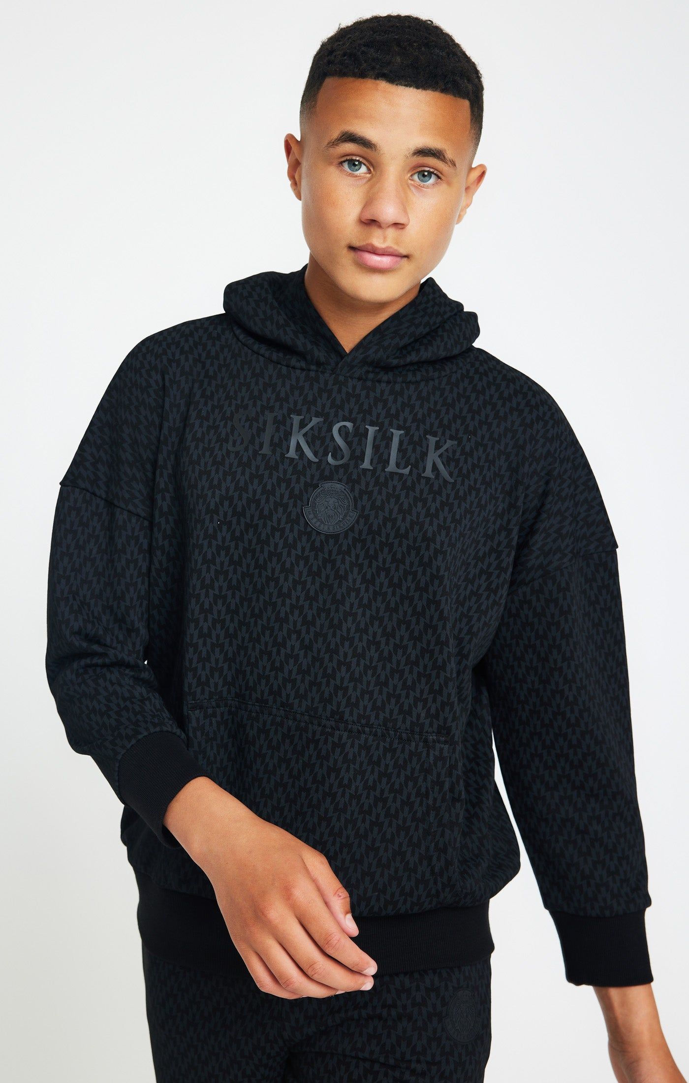 Boys Messi x SikSilk Black Printed Oversized Hoodie sold by Siksilk product image thumbnail 3