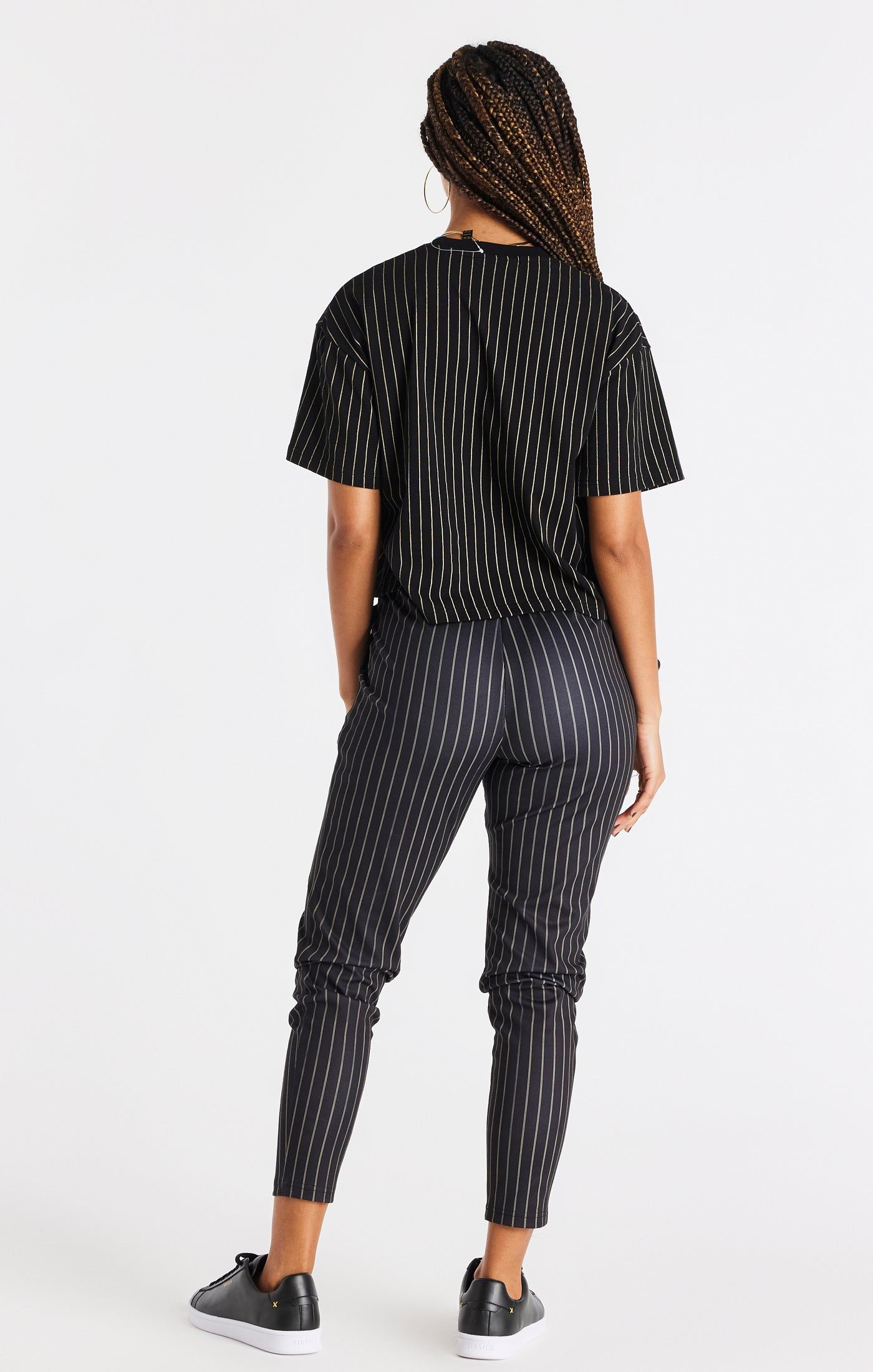 Black Pinstripe T-Shirt sold by Siksilk product image thumbnail 5