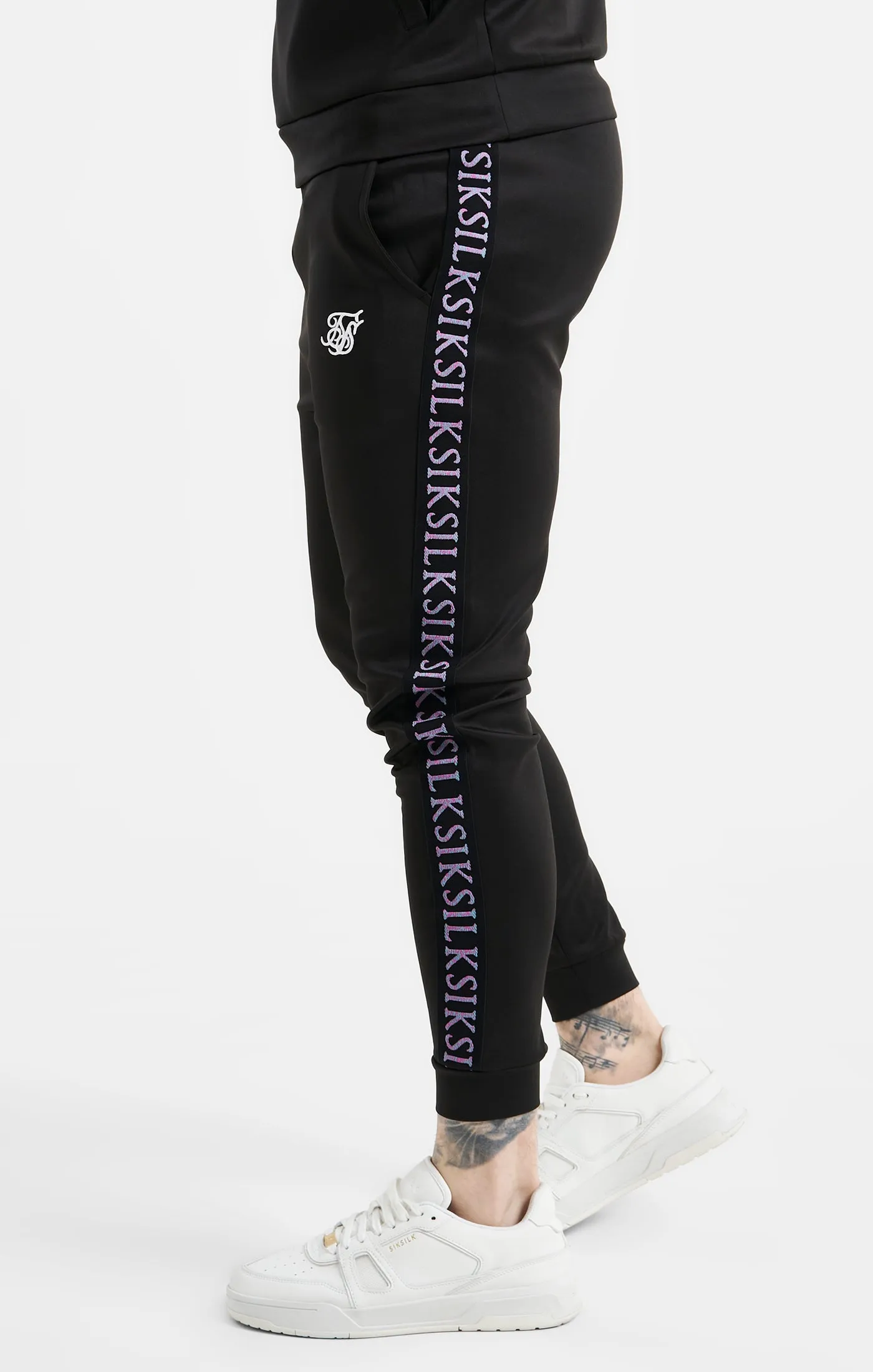 Black Taped Cuffed Jogger sold by Siksilk product image thumbnail 2