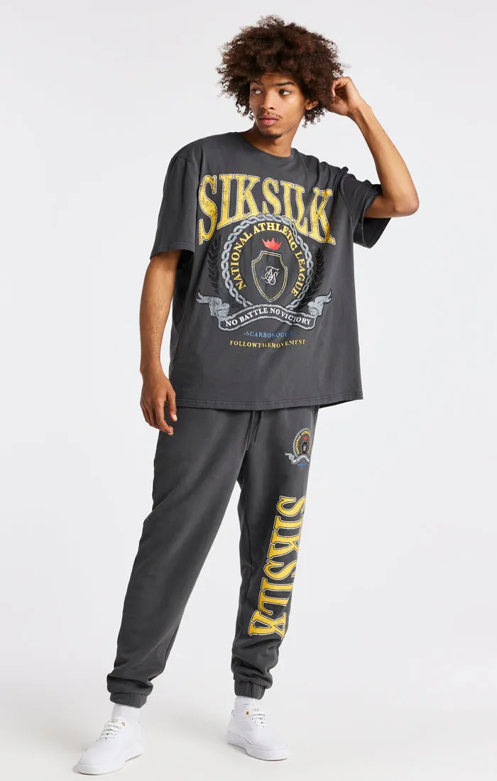 Grey Varsity Print Oversized T-Shirt sold by Siksilk product image thumbnail 4