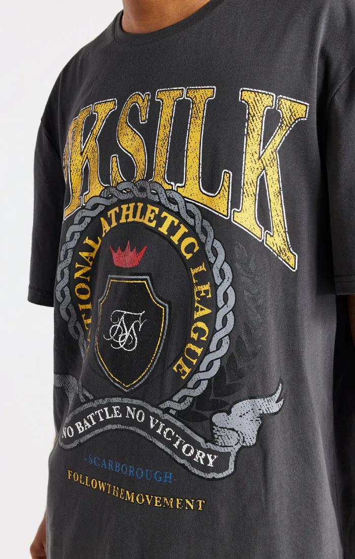 Grey Varsity Print Oversized T-Shirt sold by Siksilk product image thumbnail 3