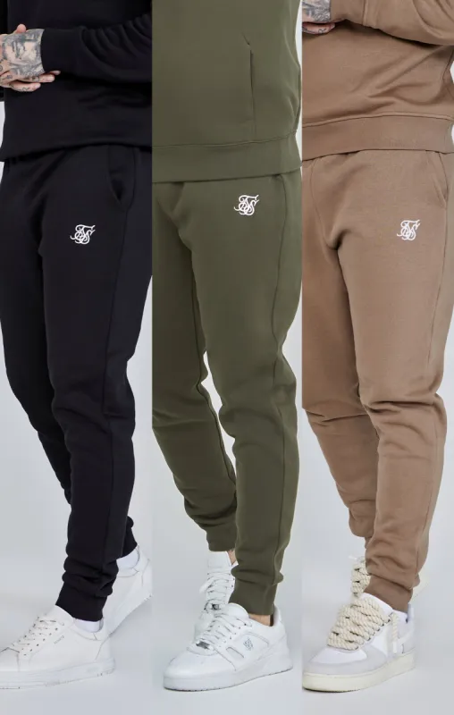 Essential Joggers Bundle Brown/Khaki/Black sold by Siksilk
