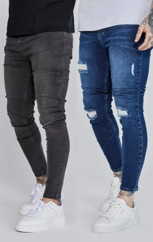 Skinny Jeans Bundle Blue/Grey sold by Siksilk