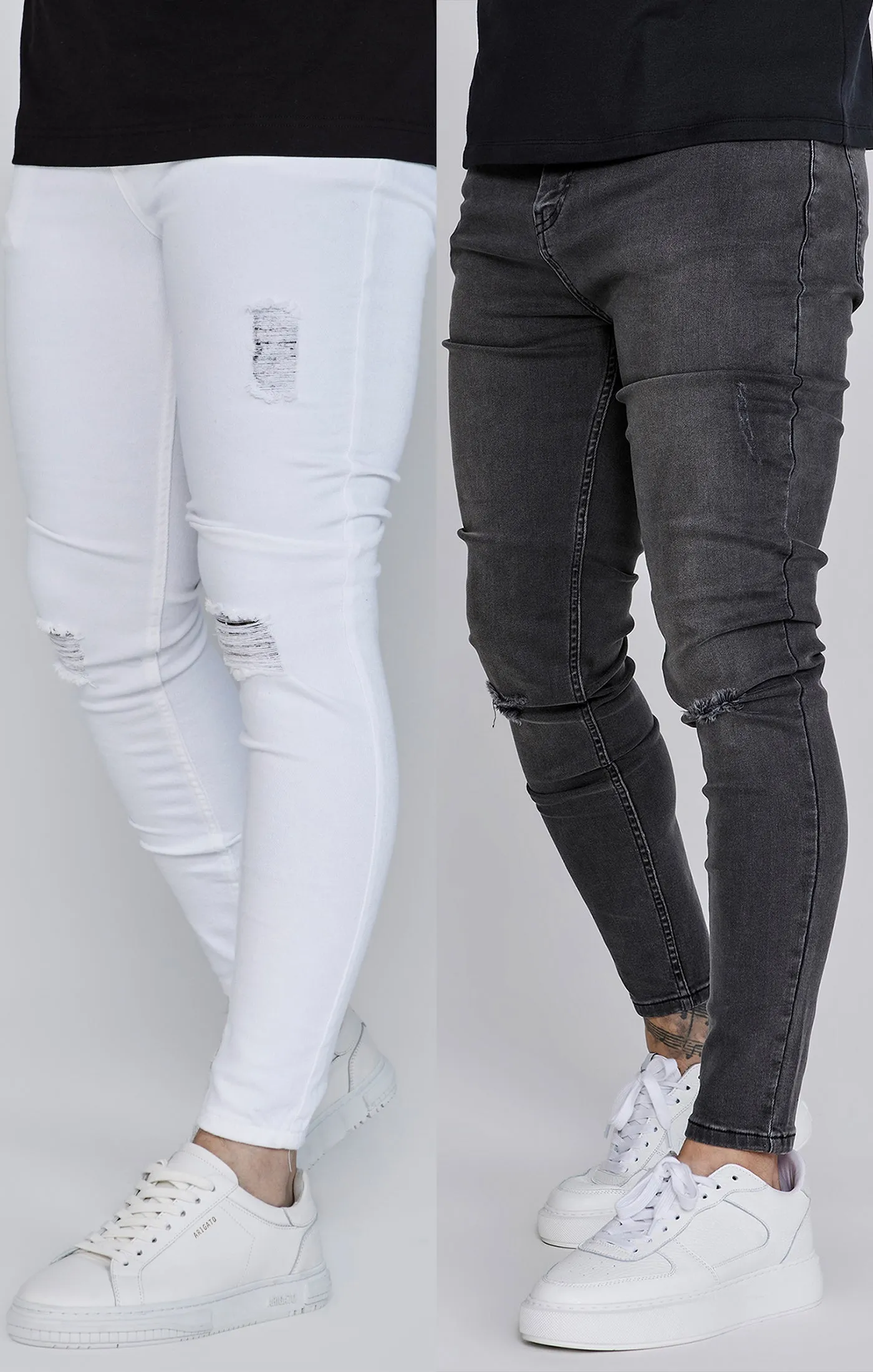 Skinny Jeans Bundle Grey/White sold by Siksilk