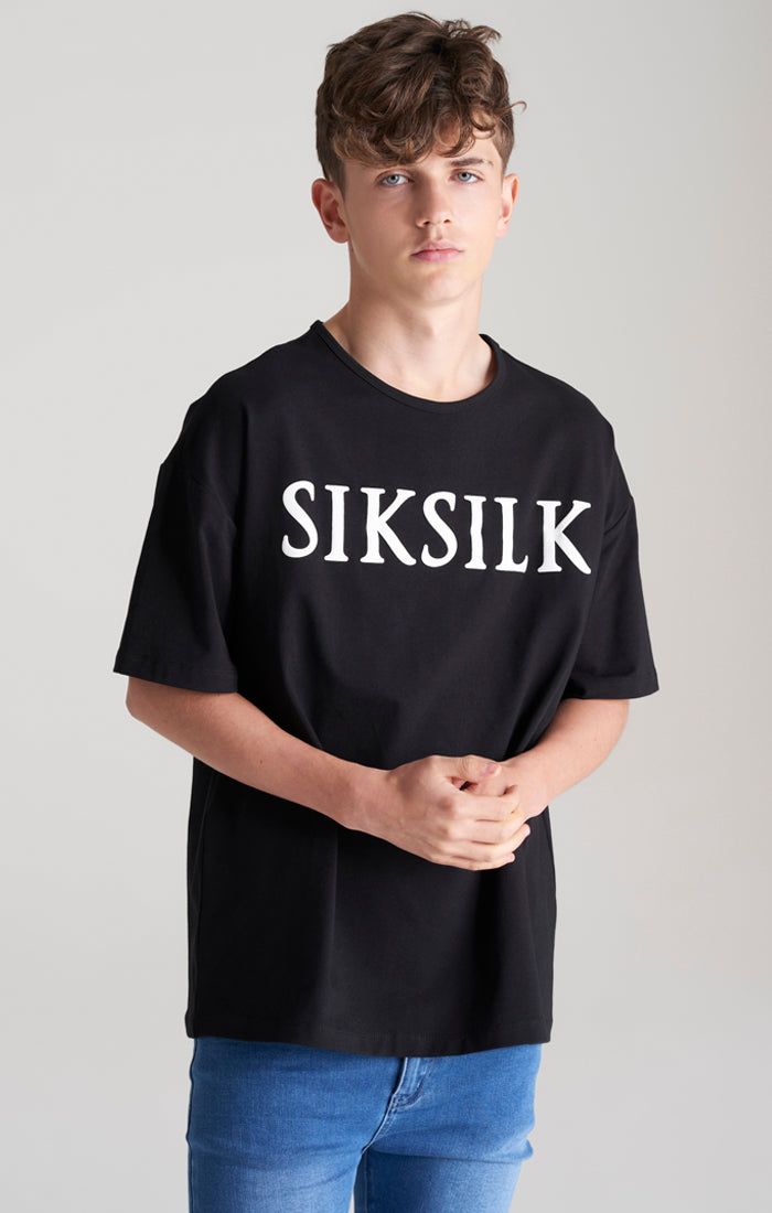 Boys Black Oversized T-Shirt sold by Siksilk product image thumbnail 2