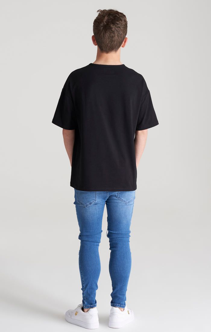 Boys Black Oversized T-Shirt sold by Siksilk product image thumbnail 6