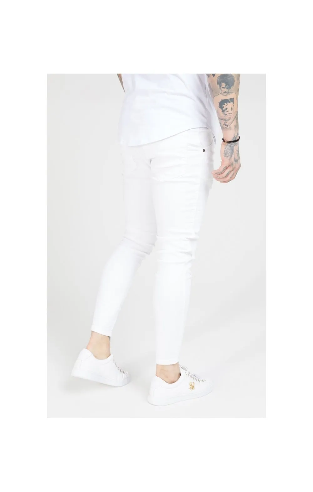 SikSilk Skinny Distressed Jeans – White sold by Siksilk product image thumbnail 3