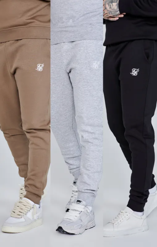 Essentials Joggers Bundle Brown/Grey/Black sold by Siksilk