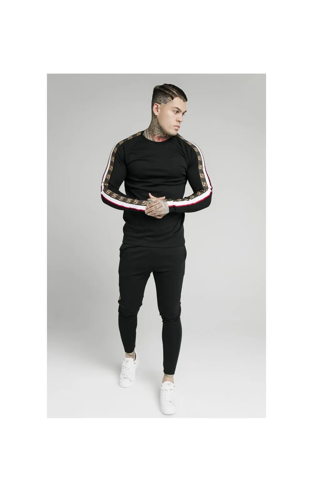 SikSilk Retro Jacquard Athlete Pants - Black sold by Siksilk product image thumbnail 5