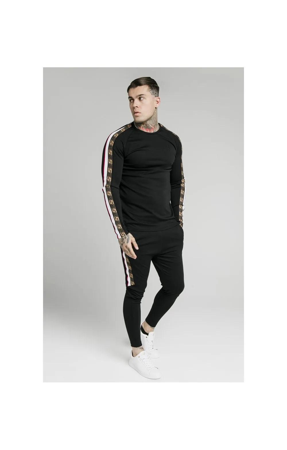 SikSilk Retro Jacquard Athlete Pants - Black sold by Siksilk product image thumbnail 4
