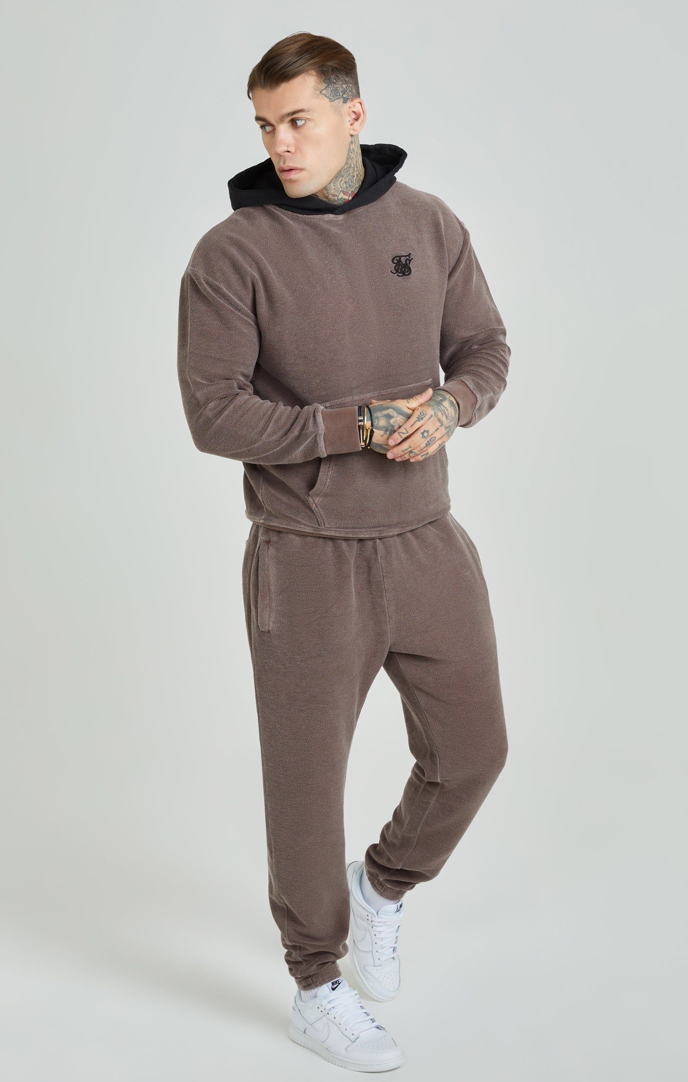 Washed Brown Heavyweight Loopback Oversized Hoodie sold by Siksilk product image thumbnail 3