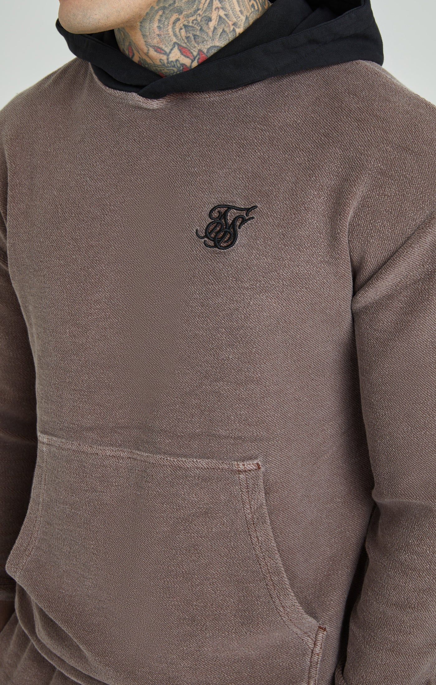 Washed Brown Heavyweight Loopback Oversized Hoodie sold by Siksilk product image thumbnail 4