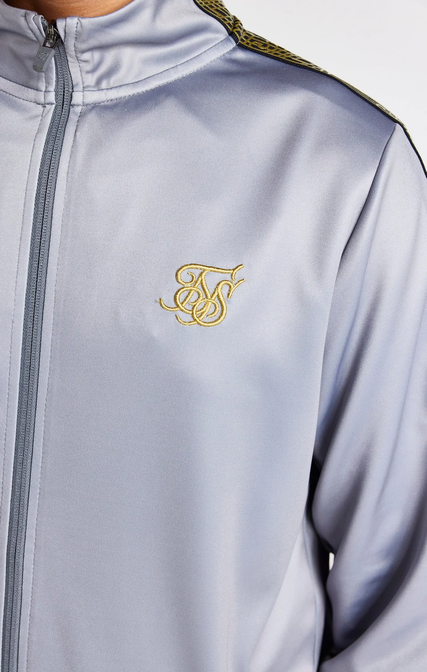Boys Grey Taped Funnel Neck Zip Thru sold by Siksilk product image thumbnail 2