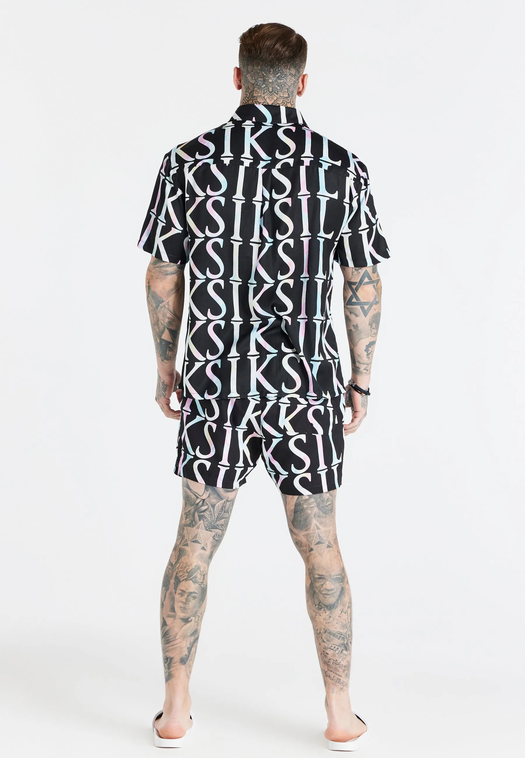 Black Repeat Print Resort Shirt sold by Siksilk product image thumbnail 5
