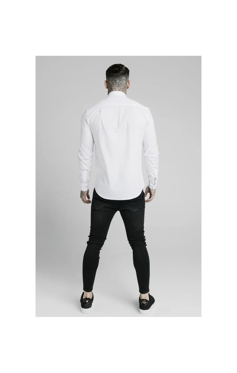 White Long Sleeve Standard Collar Shirt sold by Siksilk product image thumbnail 4