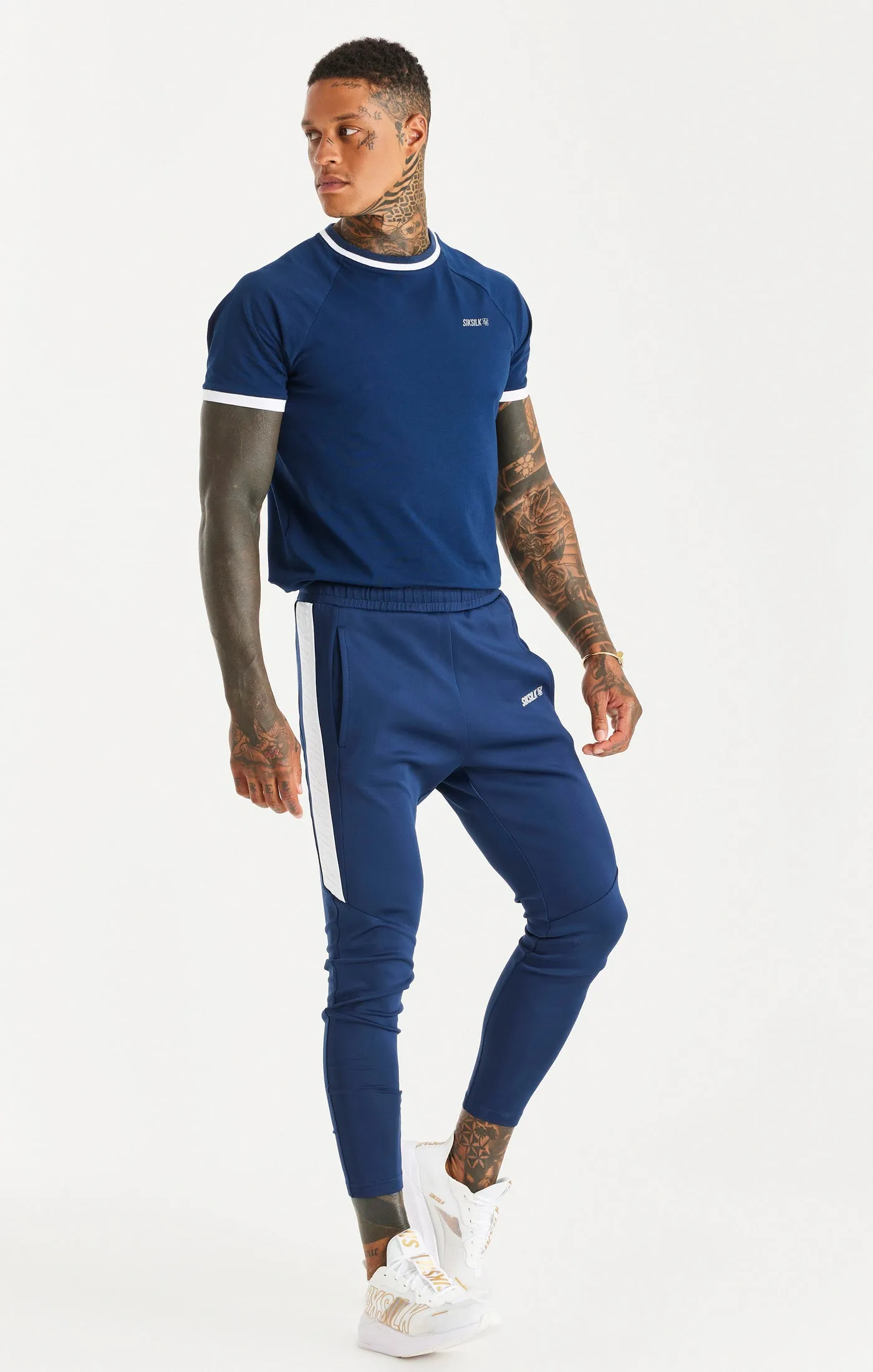 Navy Sports Tape Trackpant sold by Siksilk product image thumbnail 4