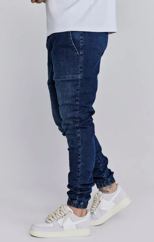 Blue Denim Joggers sold by Siksilk