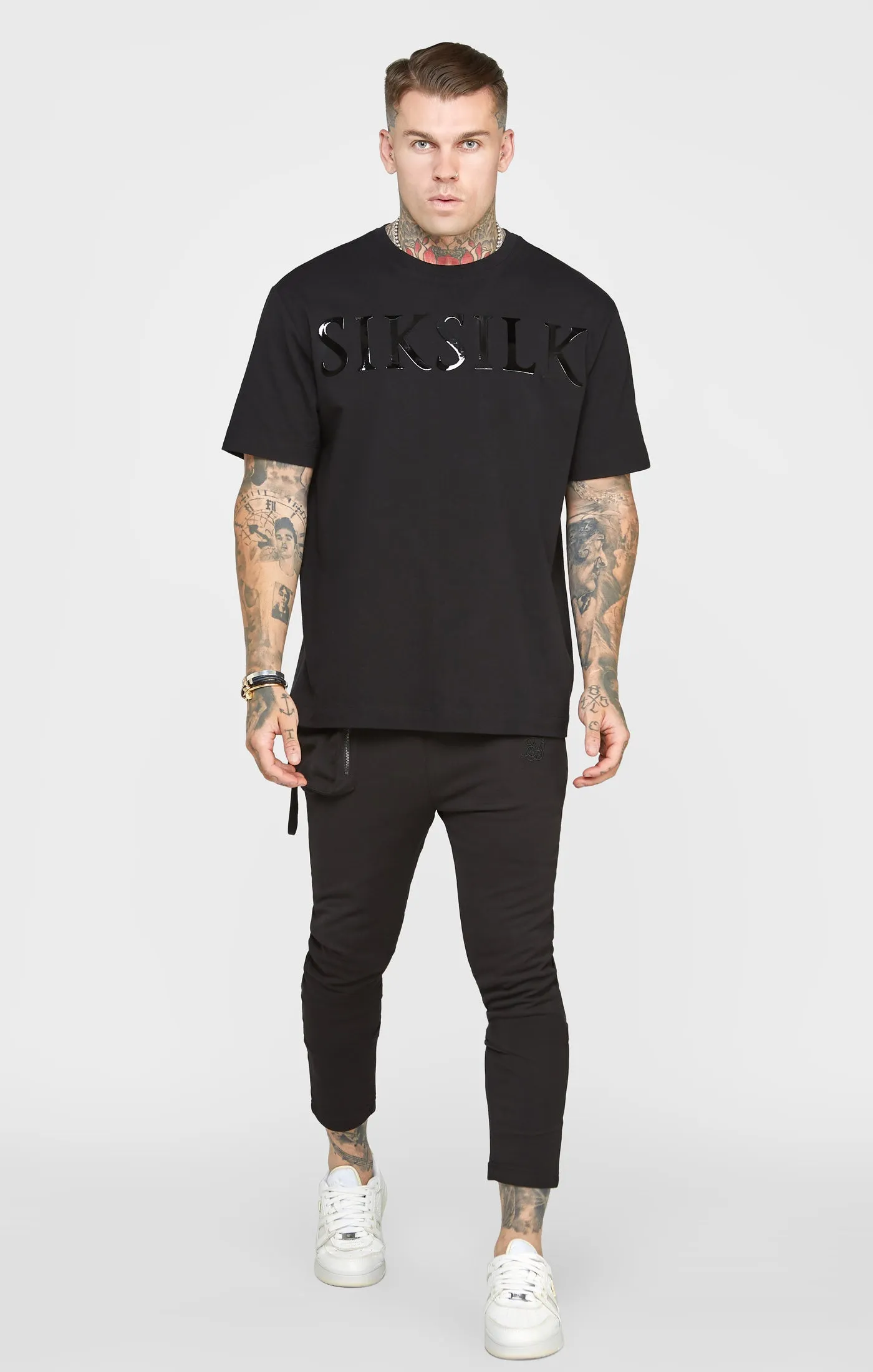 Black Cuffed Track Pant sold by Siksilk product image thumbnail 3