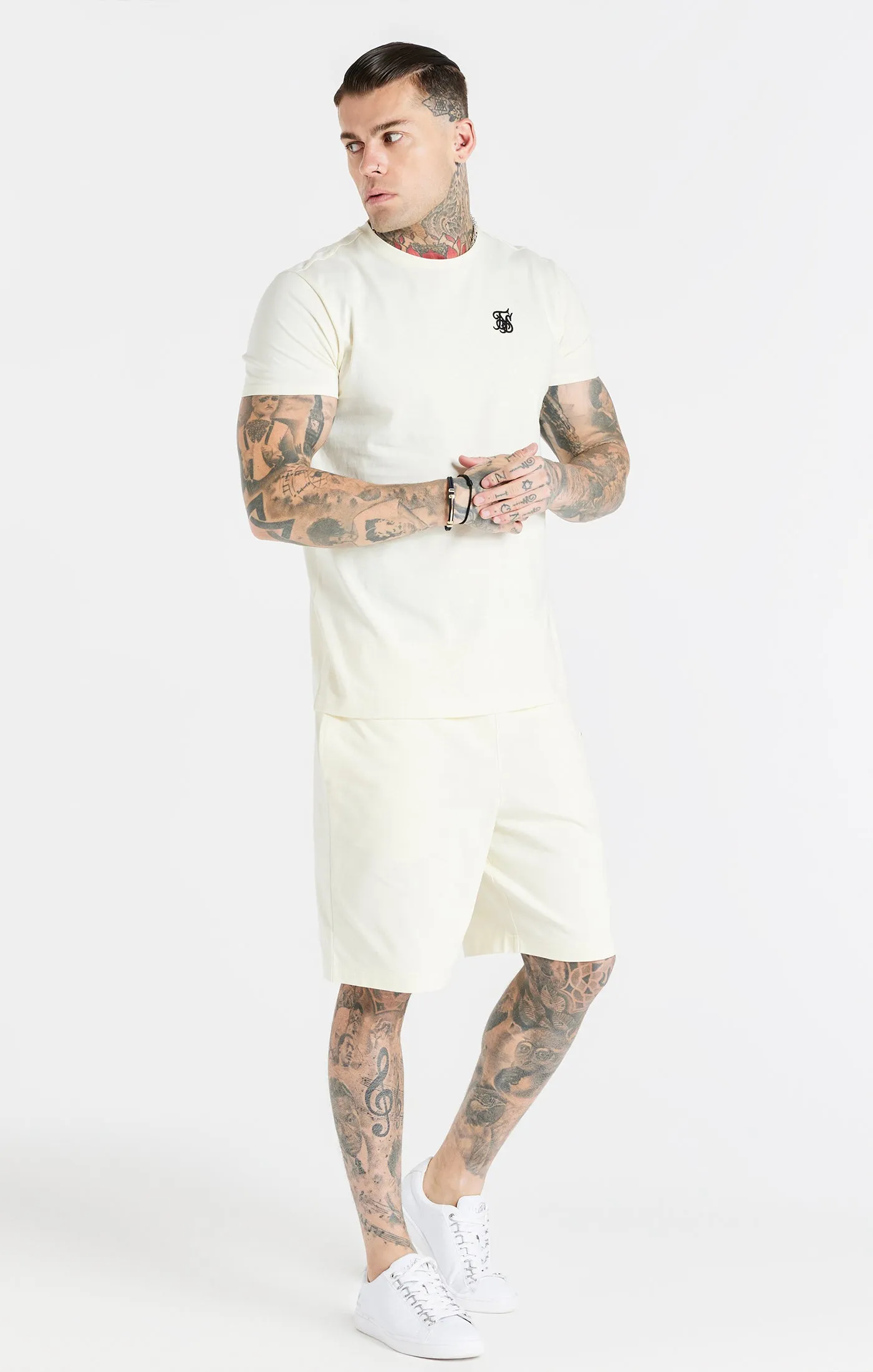Ecru Muscle Fit T-Shirt sold by Siksilk product image thumbnail 4