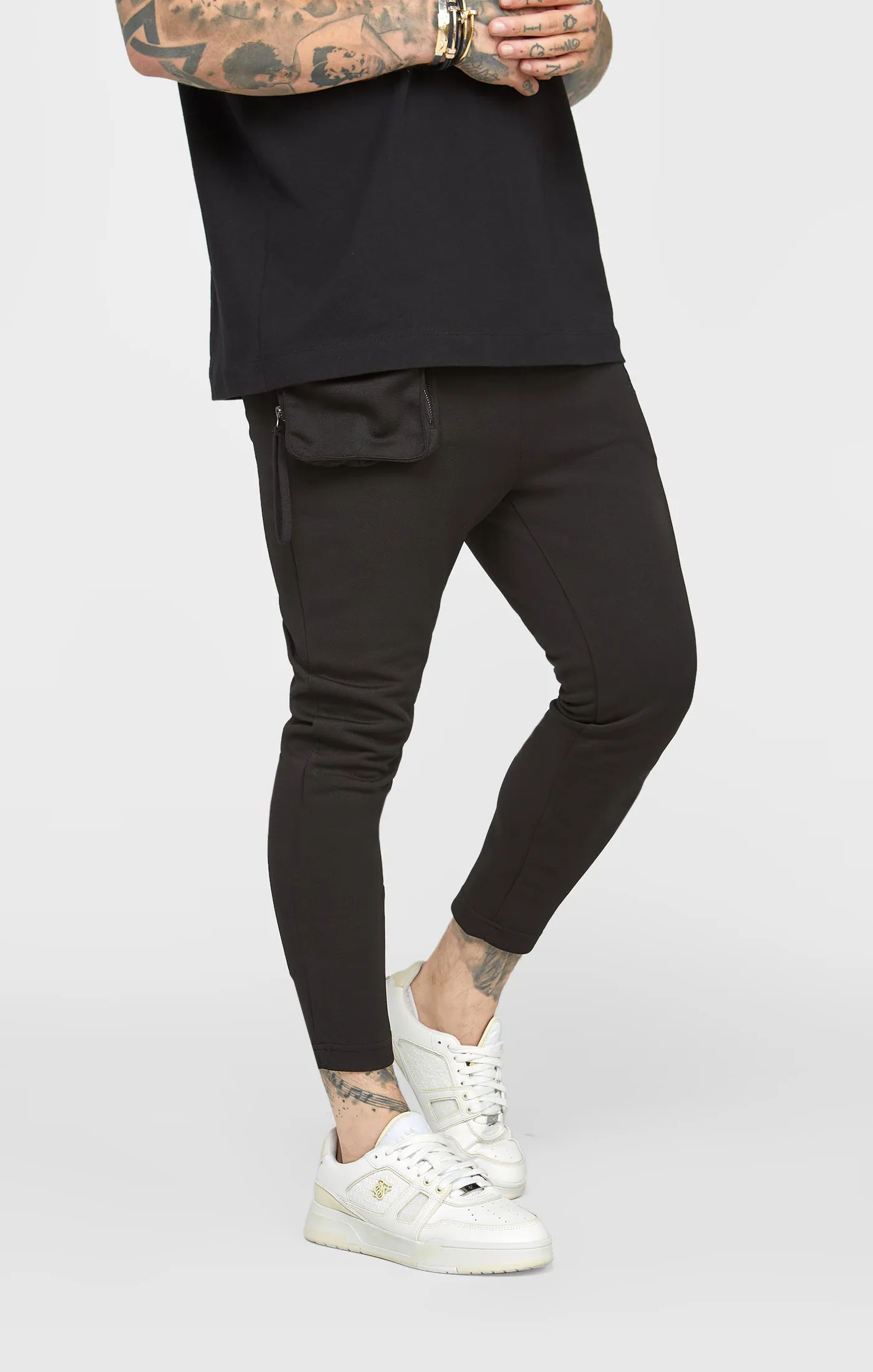 Black Cuffed Track Pant sold by Siksilk
