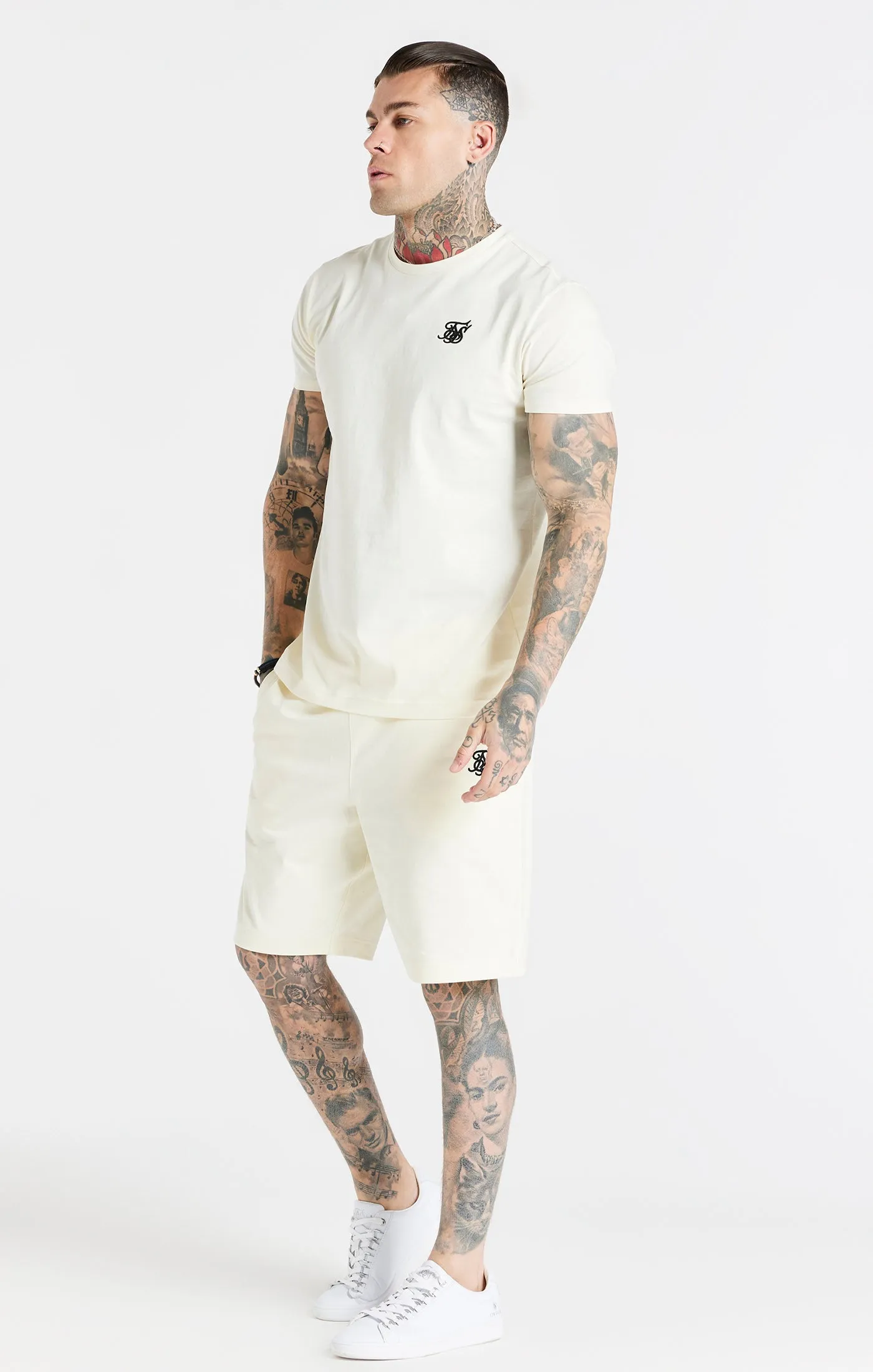 Ecru Muscle Fit T-Shirt sold by Siksilk product image thumbnail 3