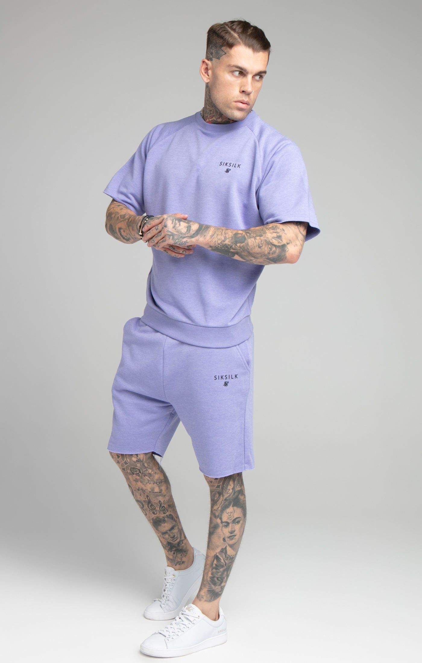 Purple Marl Relaxed Crew Sweatshirt sold by Siksilk product image thumbnail 4