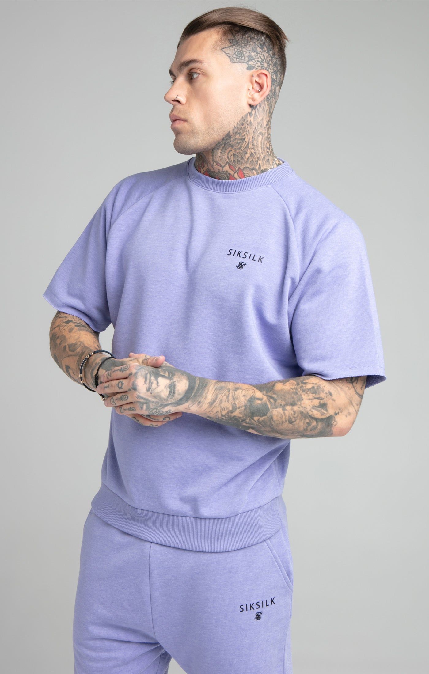 Purple Marl Relaxed Crew Sweatshirt sold by Siksilk