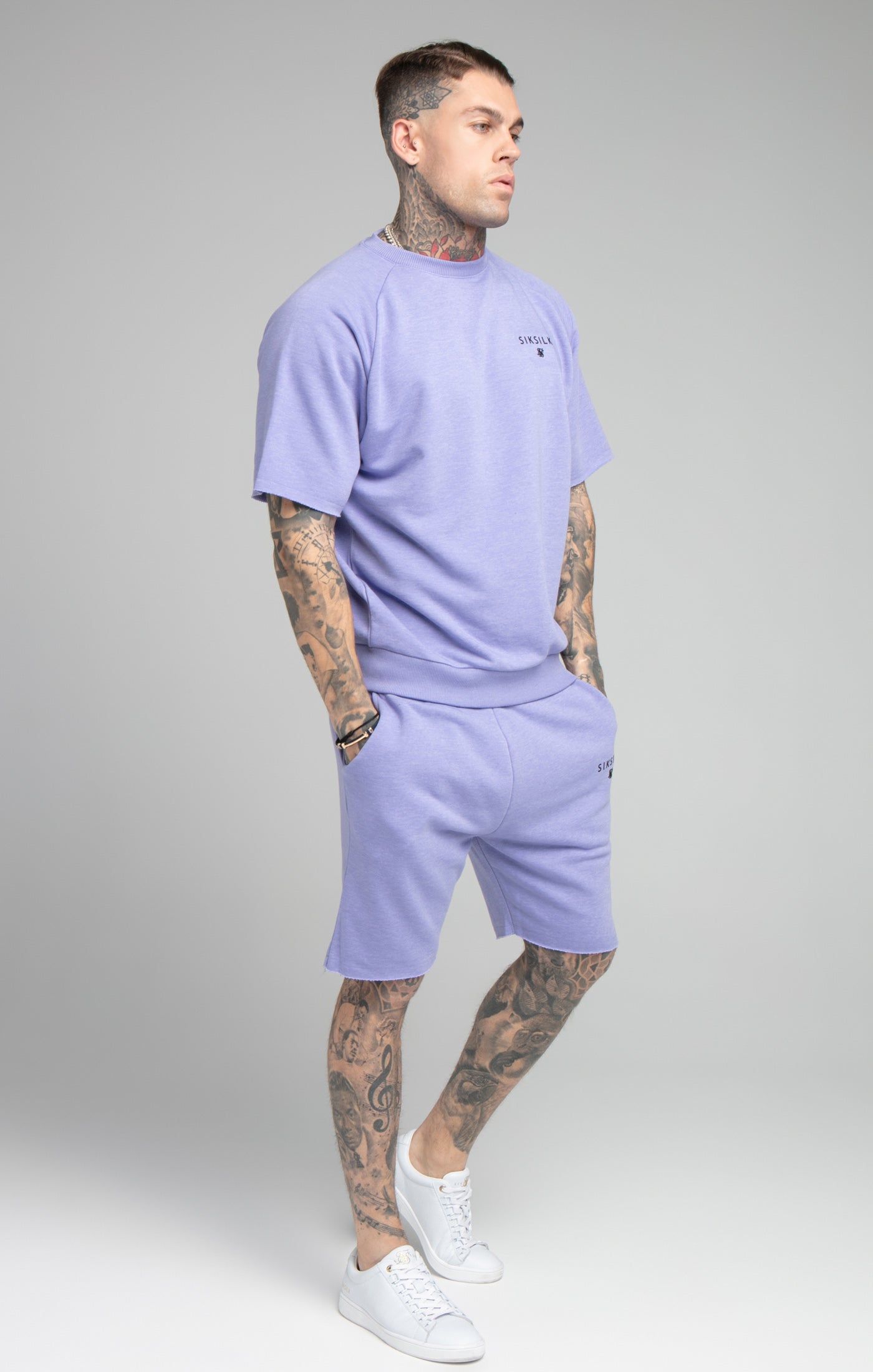 Purple Marl Relaxed Crew Sweatshirt sold by Siksilk product image thumbnail 3