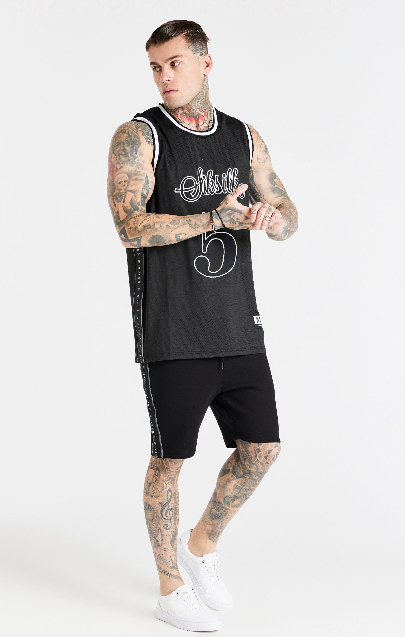 Black Tape Basketball Vest sold by Siksilk product image thumbnail 4