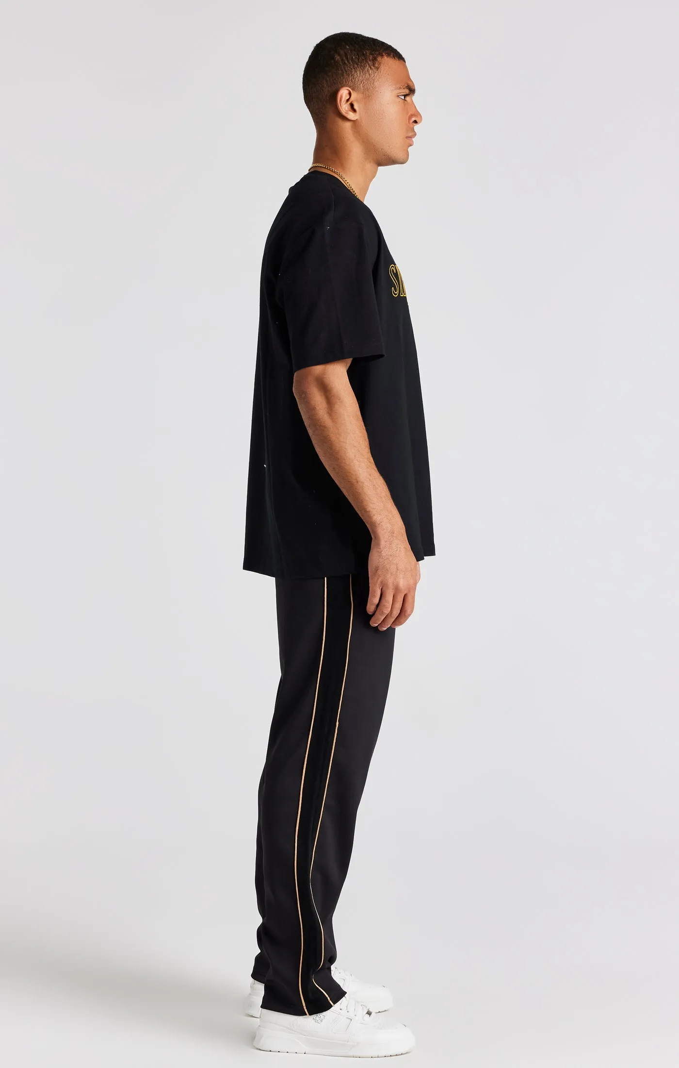 Black Crest Loose Fit Track Pant sold by Siksilk product image thumbnail 5