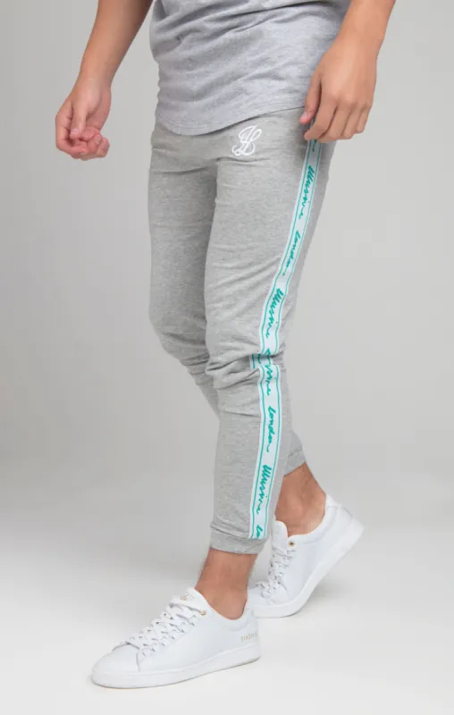 Boys Illusive Grey Marl Taped Jogger sold by Siksilk