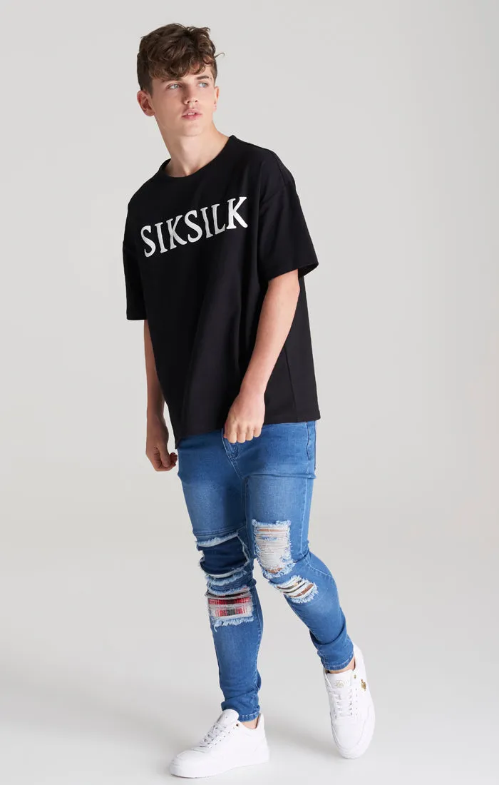 Boys Black Oversized T-Shirt sold by Siksilk product image thumbnail 5