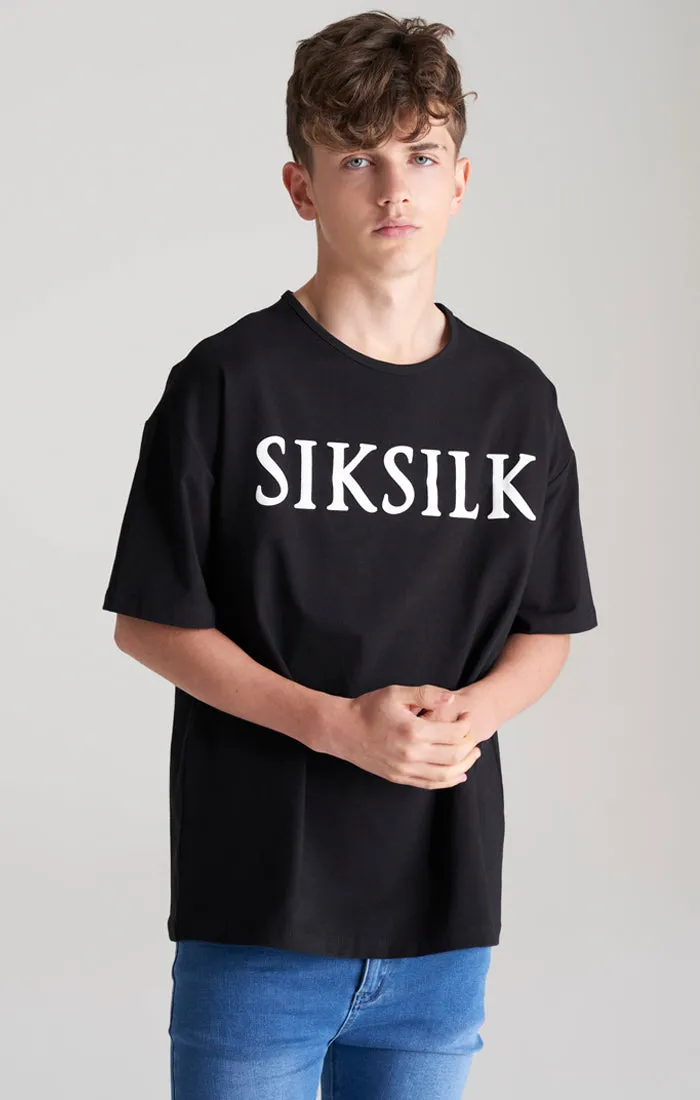 Boys Black Oversized T-Shirt sold by Siksilk product image thumbnail 2