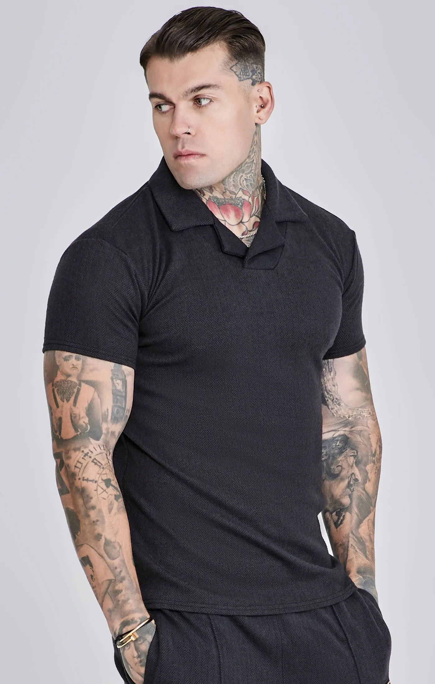 Black Smart Polo T-Shirt sold by Siksilk