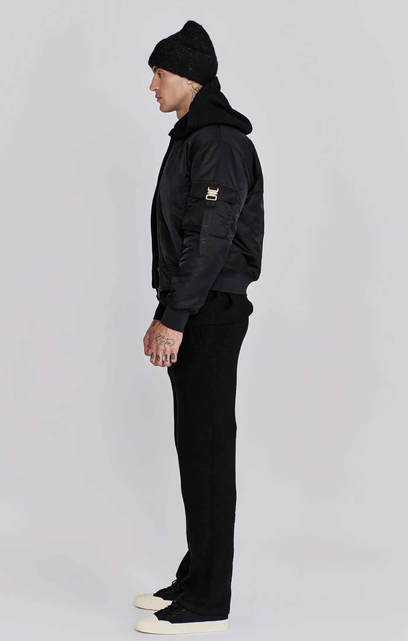 Black Bomber Jacket sold by Siksilk product image thumbnail 4