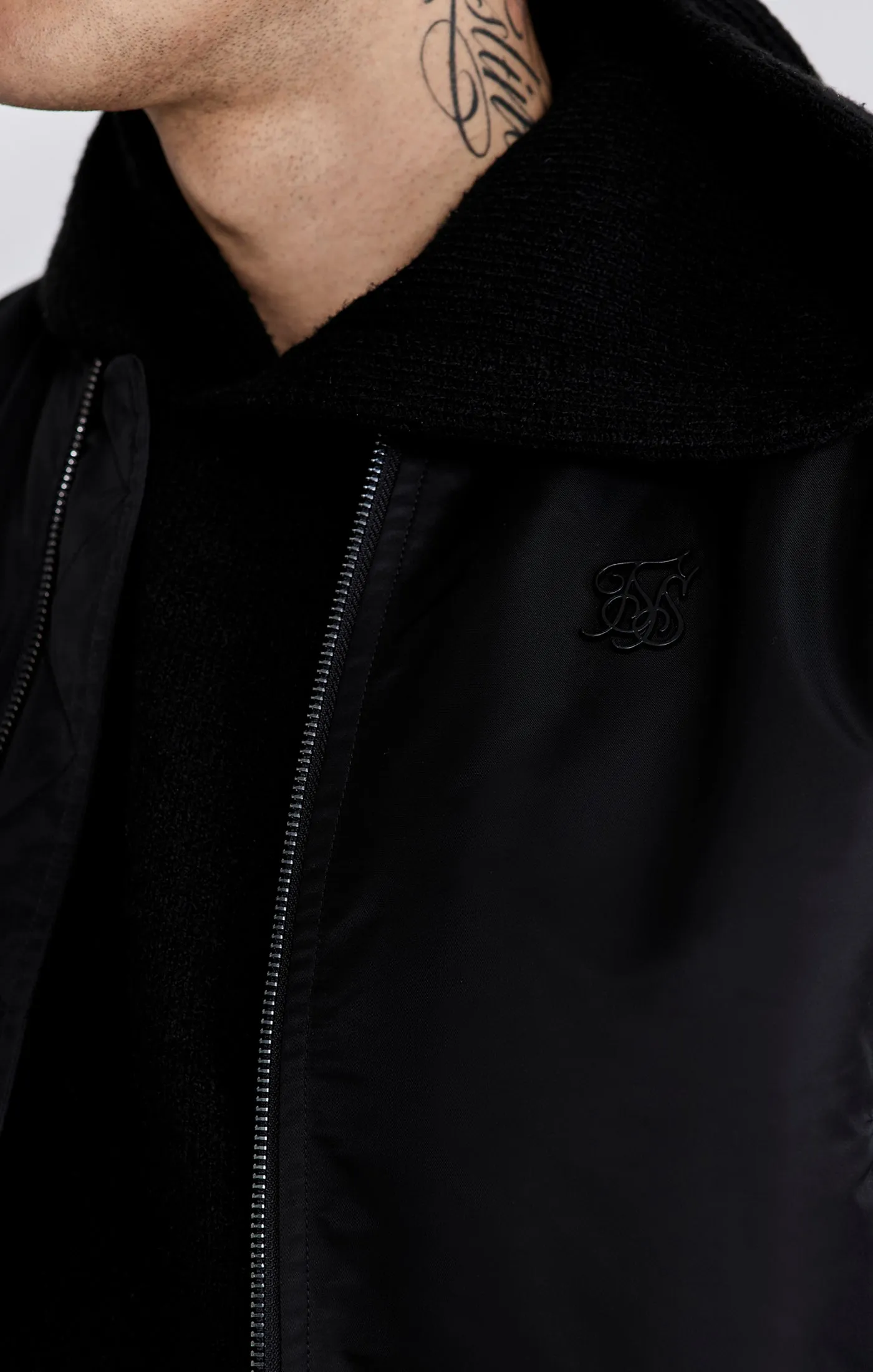 Black Bomber Jacket sold by Siksilk product image thumbnail 2