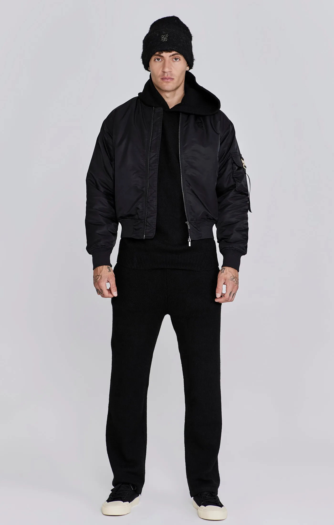 Black Bomber Jacket sold by Siksilk product image thumbnail 3