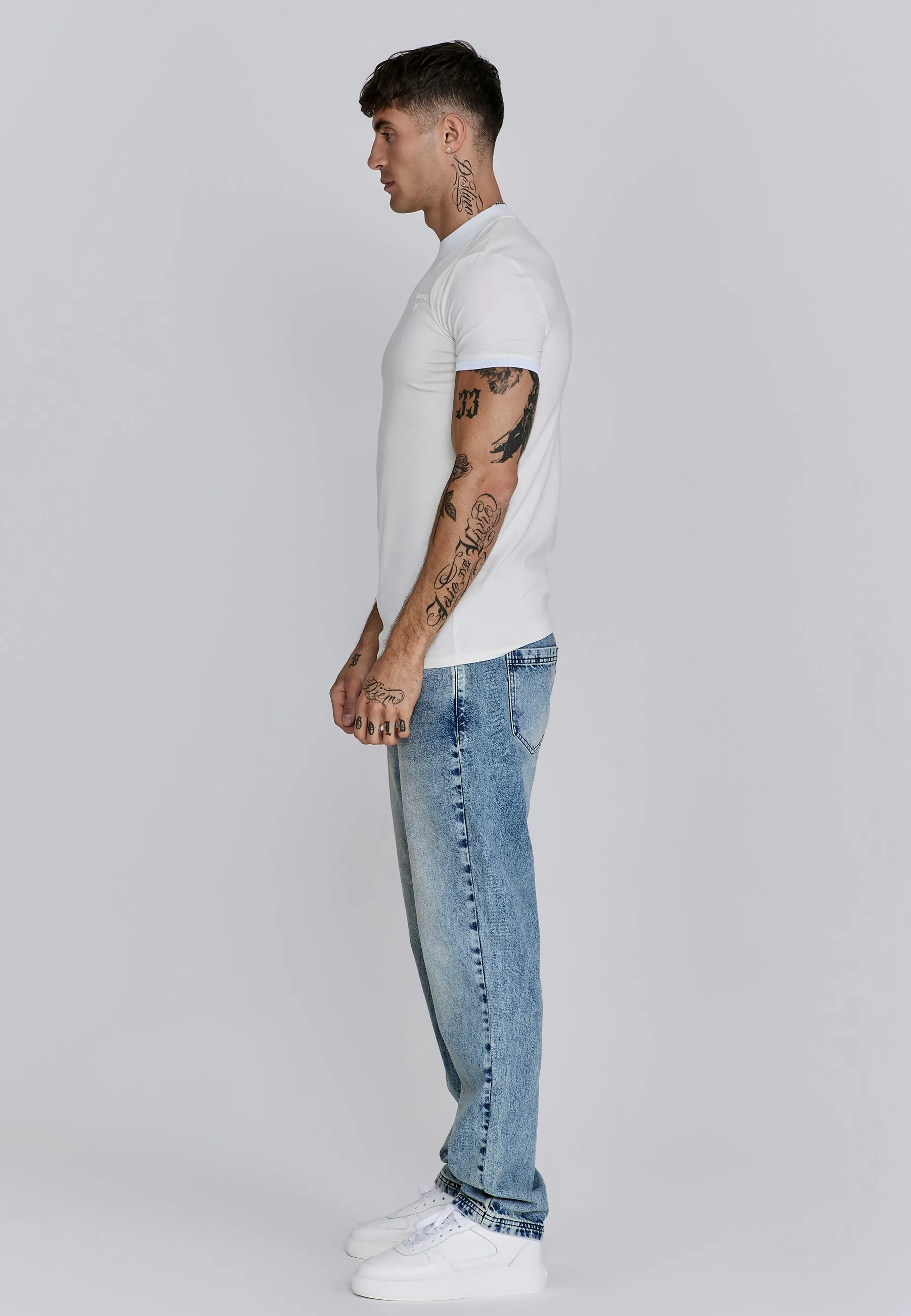 Ecru Ringer T-Shirt sold by Siksilk product image thumbnail 4