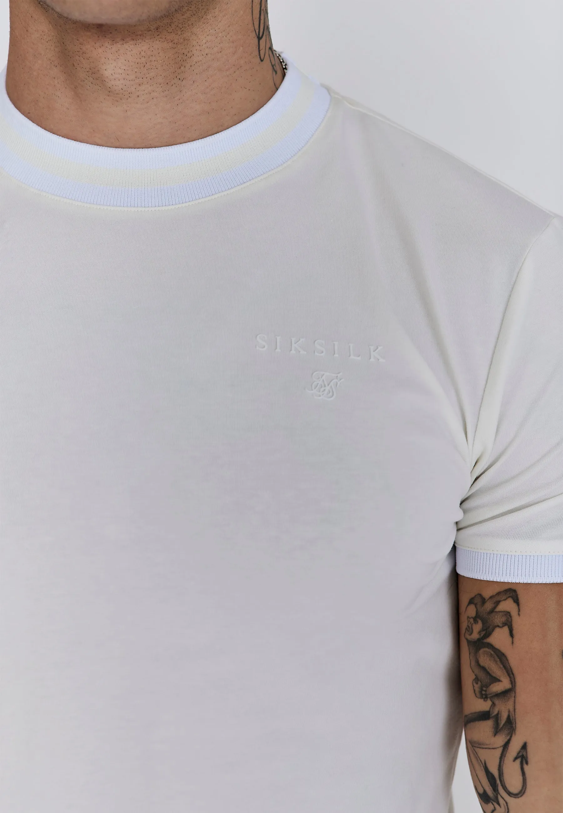 Ecru Ringer T-Shirt sold by Siksilk product image thumbnail 2