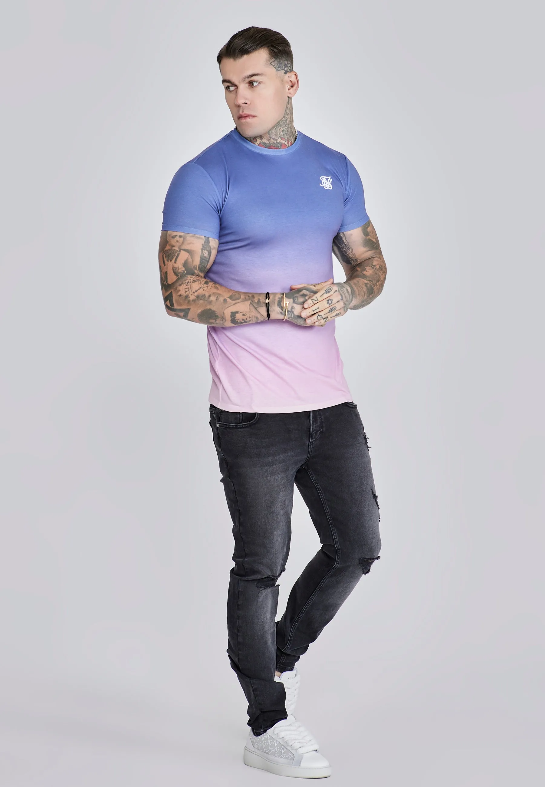 Purple Pink Fade T-Shirt sold by Siksilk product image thumbnail 4