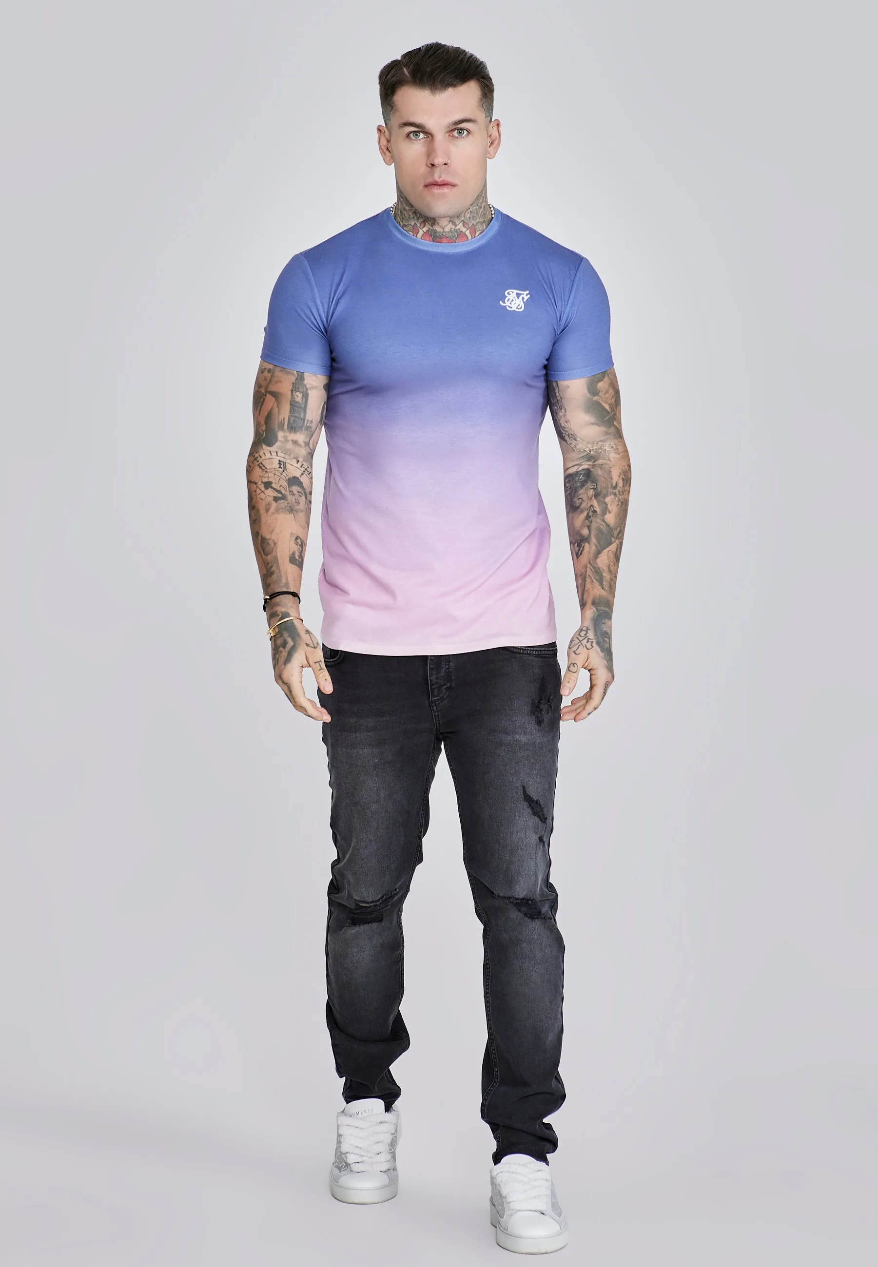 Purple Pink Fade T-Shirt sold by Siksilk product image thumbnail 3