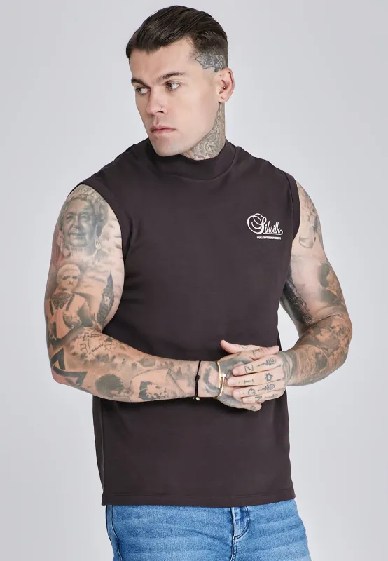 Brown Sleeveless T-Shirt sold by Siksilk
