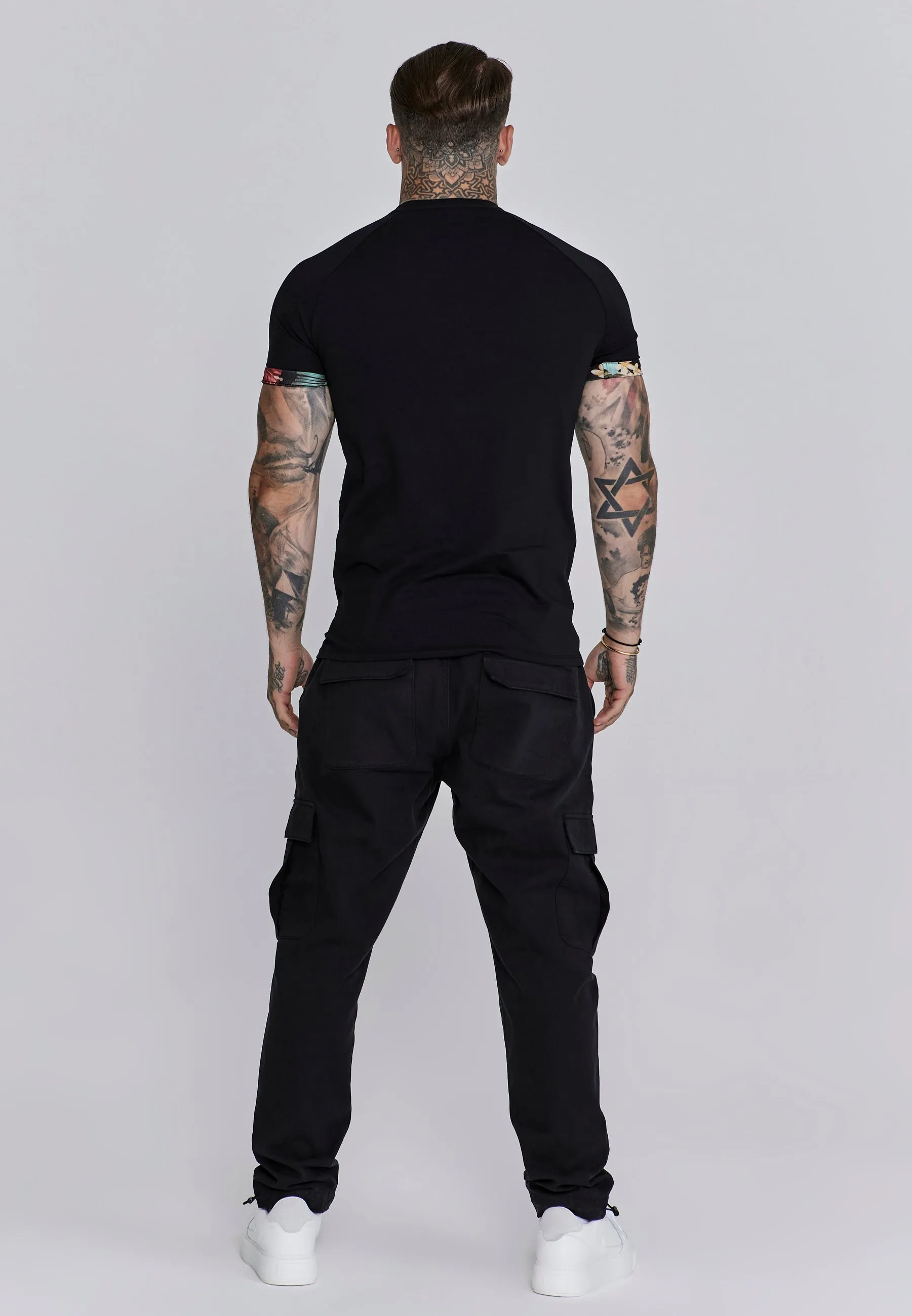 Black Rolls Sleeve T-Shirt sold by Siksilk product image thumbnail 5