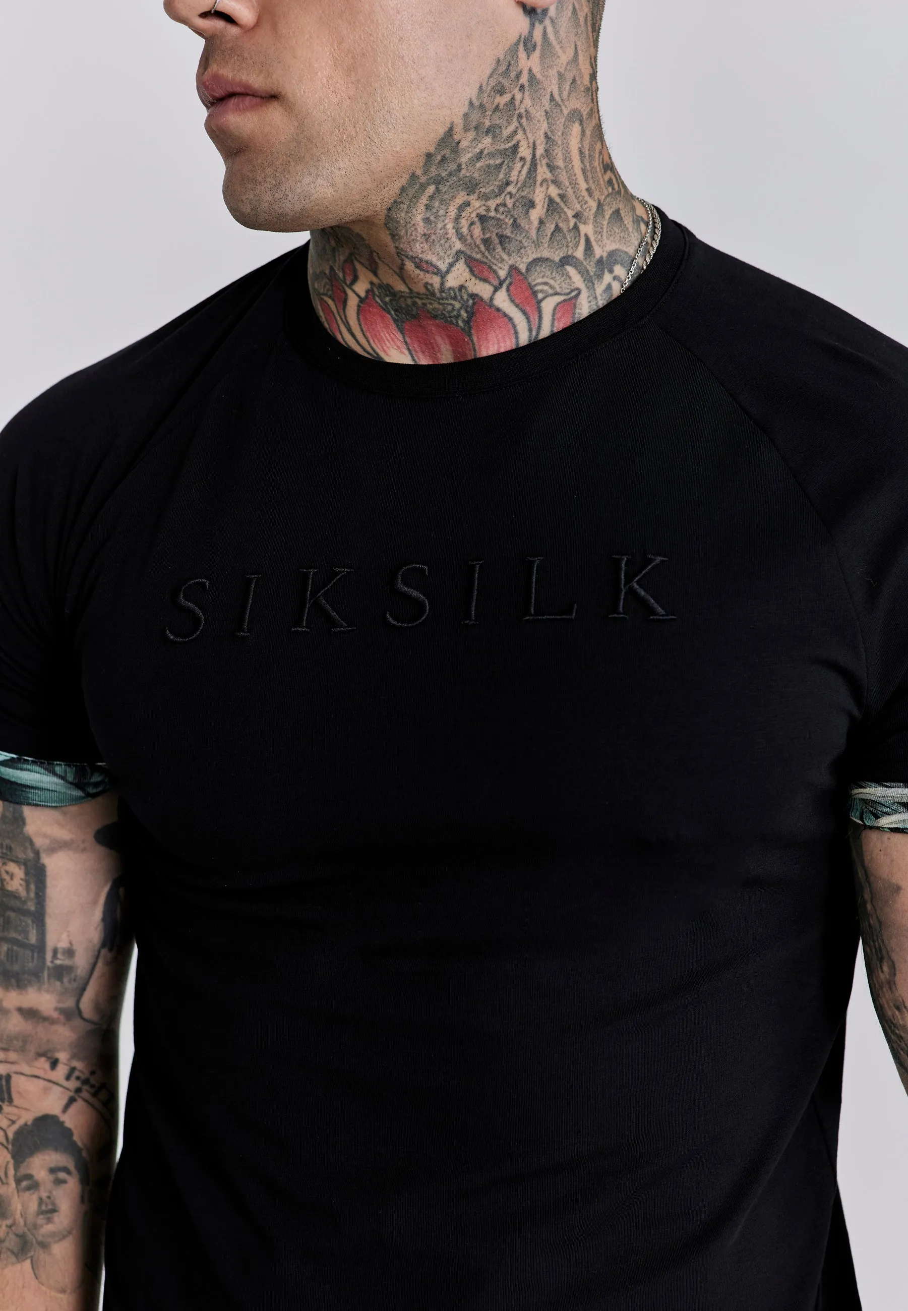 Black Rolls Sleeve T-Shirt sold by Siksilk product image thumbnail 2