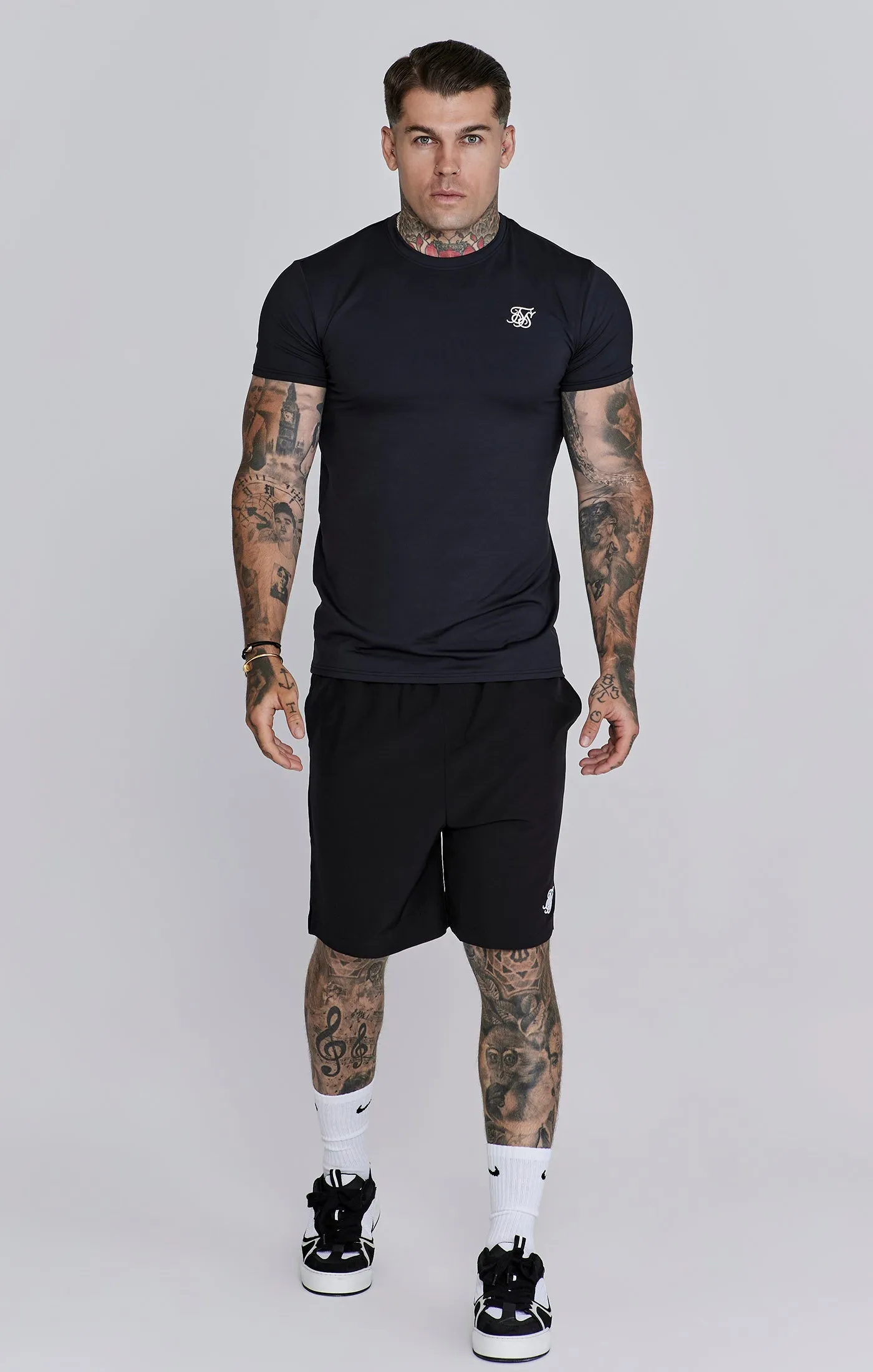Black Muscle Fit T-Shirt sold by Siksilk product image thumbnail 3